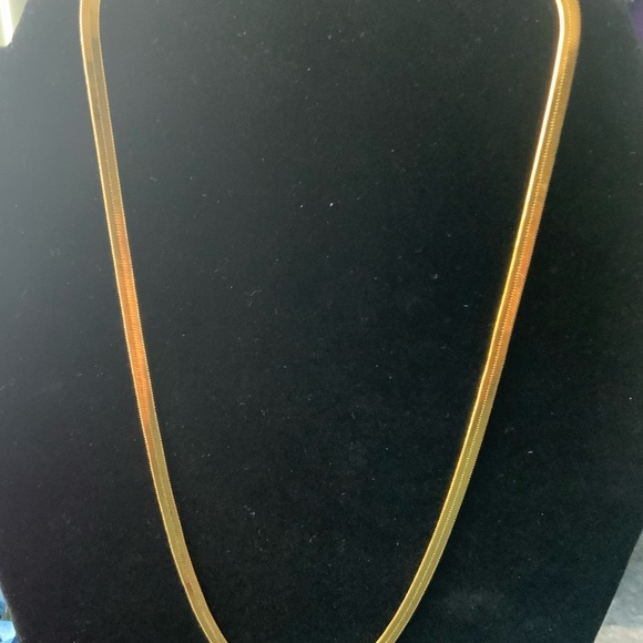 BRAND NEW 24k gold over silver, serpentine Sleek Necklace. From Nordstrom. - Picture 3 of 7